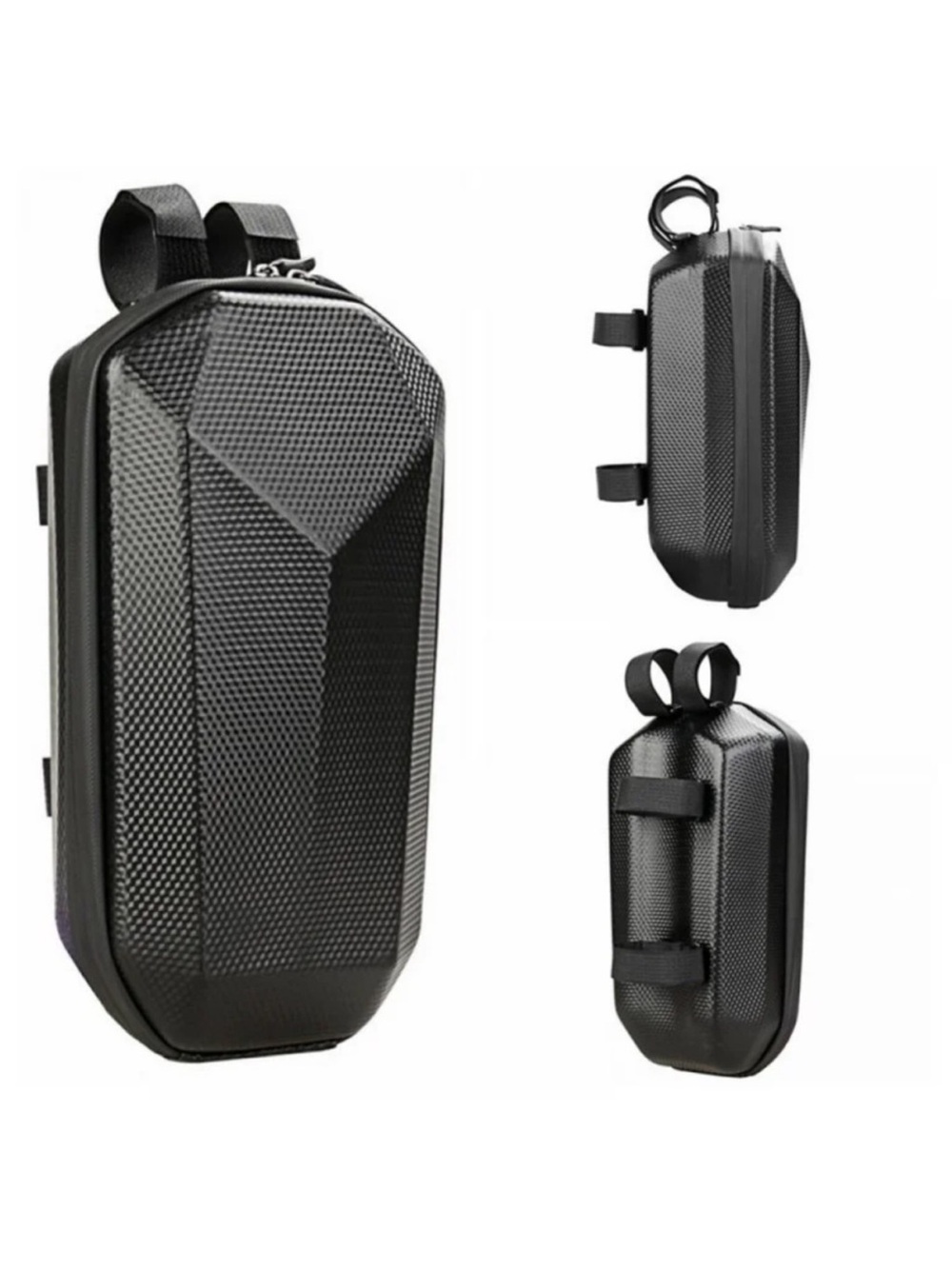 Hardshell Scooter Handlebar  Storage Pouch in Black